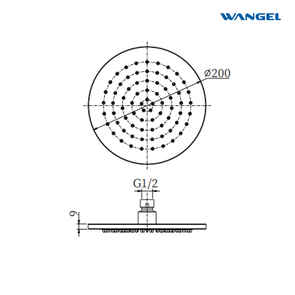 High Quality Practical Modern Style Design SUS304 Stainless Steel Optional Size Circular 9mm Shower Head - 图片 3