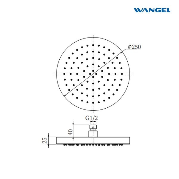 Luxury Hign Quality Elegant Modern Style Design SUS304 Stainless Steel Optional Size Circular 25mm Shower Head - 图片 3