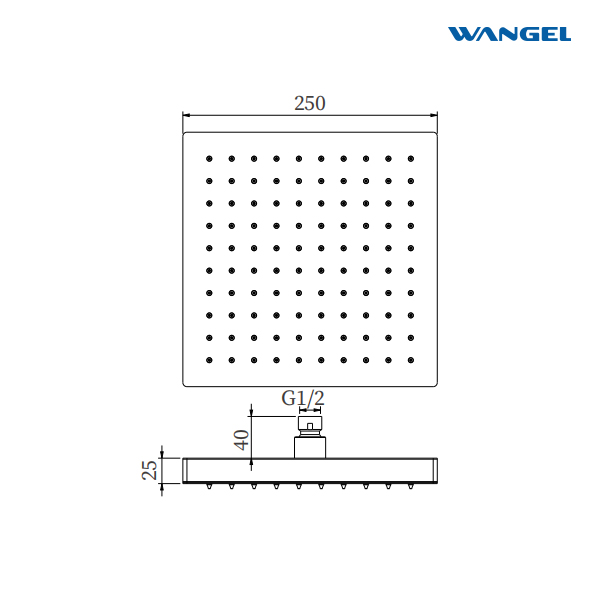 Luxury Hign Quality Elegant Modern Style Design SUS304 Stainless Steel Optional Size Square 25mm Shower Head - 图片 3
