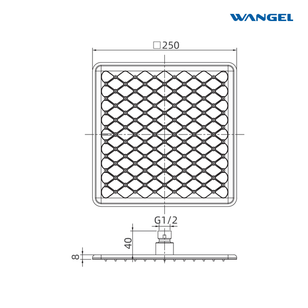 Luxury High Quality Elegant Modern Style Design Optional Size Customized Color Square Patterned Shower Head - 图片 3