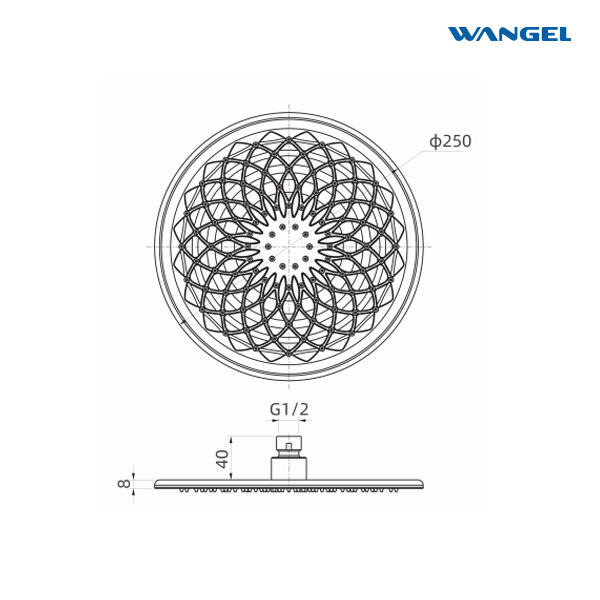 Luxury High Quality Elegant Modern Style Design Optional Size Customized Color Circular Patterned Shower Head - 图片 3