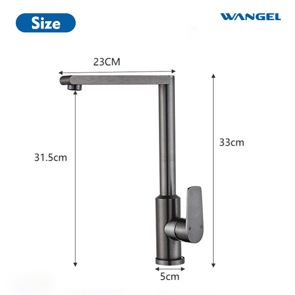 High Quality Modern Style Design Swivel 360° spout Hot And Cold Space Aluminum Countertop-Mounted Installation Kitchen Faucet - 图片 3