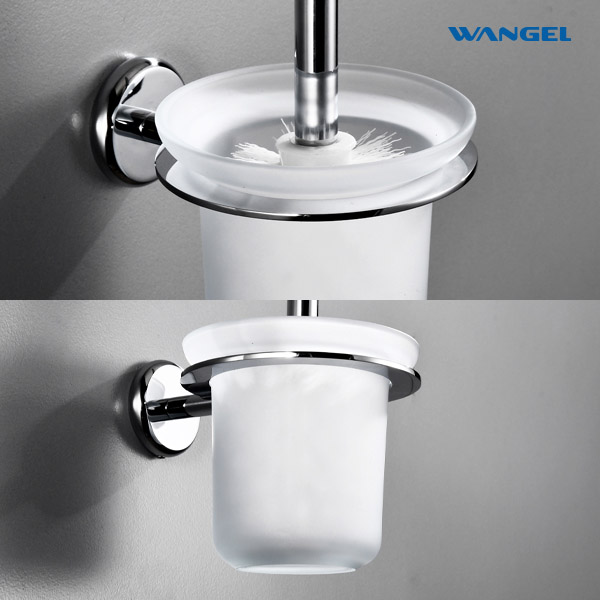Toilet Brush With Stainless Steel Handle Ceramic Holder for Bathroom Cleaning - 图片 5