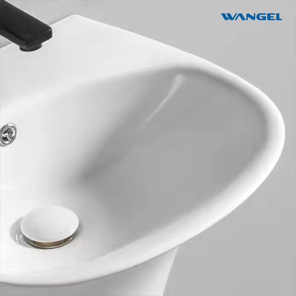 Customized High Quality Durable Sanitary Ware Ceramic Bathroom Sink Wall Hung Mounted Wash Hand Basin Sink - 图片 3