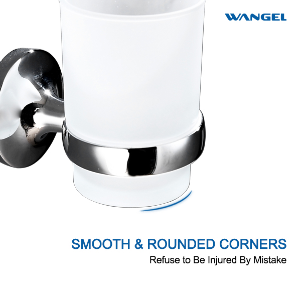 New Bathroom Accessories Tumbler Holder with Glass Toothbrush Cup Holder - 图片 3