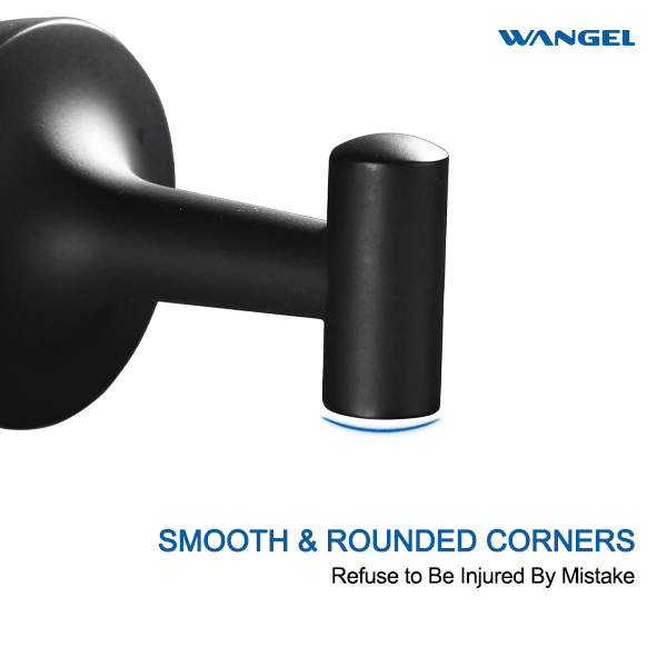 Wall Mounted Matte Black Robe Hook Single Hook Wall Hanger - 图片 3