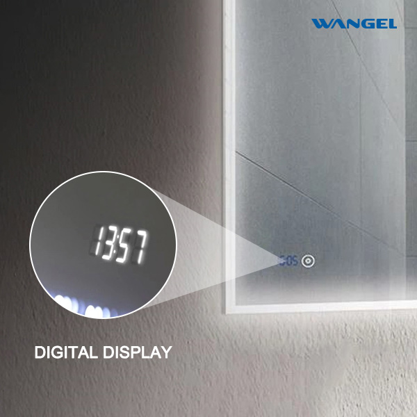 High Quality Modern Style Design Bathroom Touch Sensor Digital Clock Ambient Lighted Mirror - 图片 3
