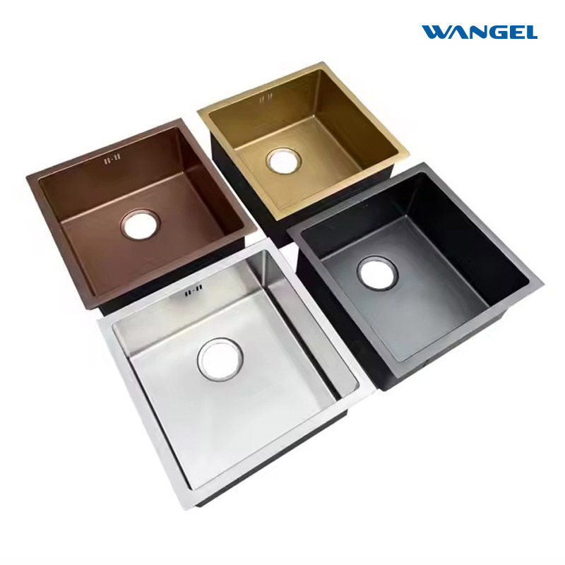 Handmade Single Bowl 304 Stainless Steel Kitchen Sink Modern Rectangular Design Bathroom - 图片 3