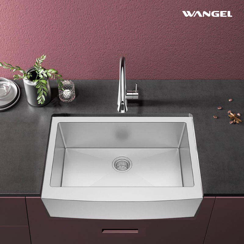 Farmhouse Sink, 304 Stainless Steel Farmhouse Kitchen Sink, Undermount Drop in Single Bowl Basin Apron Sink - 图片 3