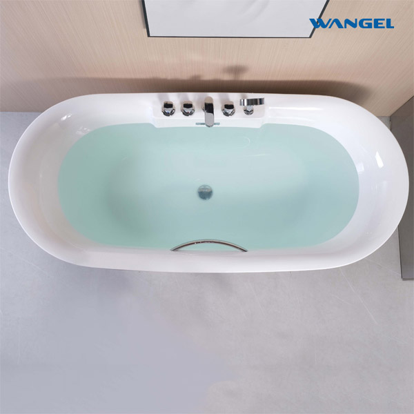 Acrylic freestanding hotel B&B villa project adult oval large space bathtub - 图片 2