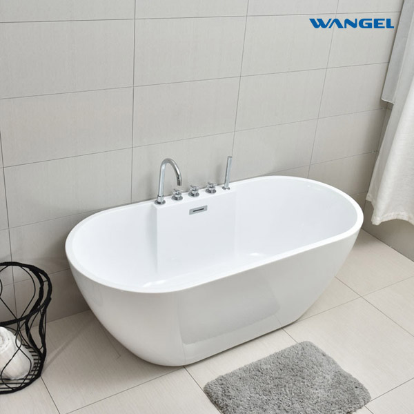 Acrylic freestanding oval egg-shaped hotel B&B project adult home use 1 meter 5 bathtub 1 meter 7 bathtub - 图片 3