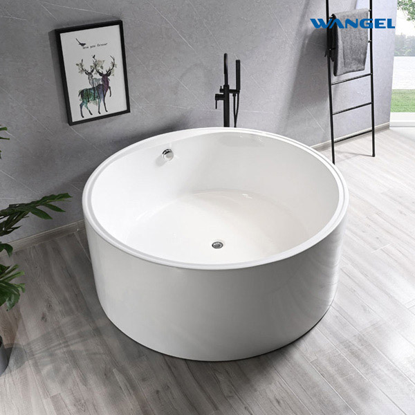 Acrylic round 1.2 to 1.6 meters freestanding one-piece hotel project villa hydrotherapy SPA bathtub - 图片 2