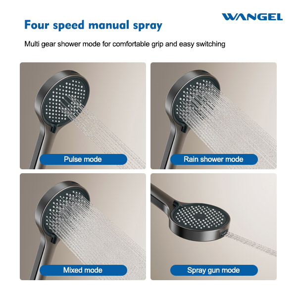 High Quality Modern Style Design Multi Gear Spray Mode Space Aluminum High Temperature Corrosion Rust Resistant Shower Set - 图片 3