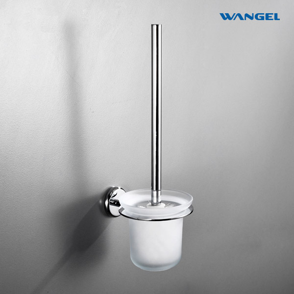 Toilet Brush With Stainless Steel Handle Ceramic Holder for Bathroom Cleaning - 图片 2