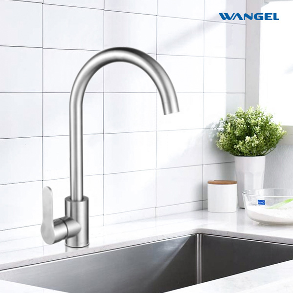 Stainless Steel 304 High Quality Brushed Countertop-Mounted Installation Kitchen Faucet - 图片 4