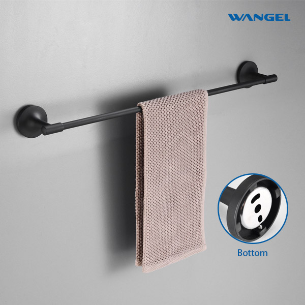 Single Towel Rail Bathroom Accessories Towel Bar Matte Black Stainless Steel Bath Towel Rack - 图片 7