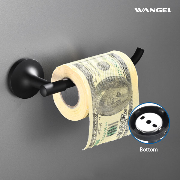 Wall Mount Matte Black Toilet Paper Holder Tissue Paper Dispenser - 图片 7