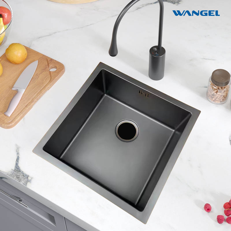 Handmade Single Bowl 304 Stainless Steel Kitchen Sink Modern Rectangular Design Bathroom - 图片 4