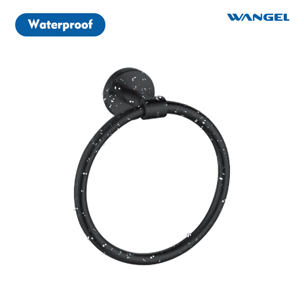 Bathroom accessories matte black circular towel ring - 图片 3