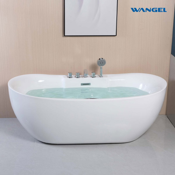 Acrylic freestanding hotel B&B villa project adult oval large space bathtub - 图片 3