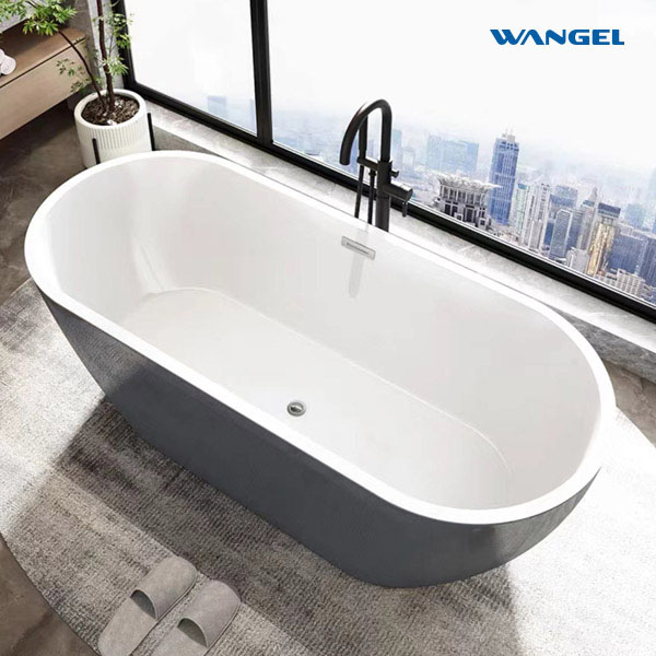 Acrylic freestanding oval egg-shaped hotel B&B project adult home use 1 meter 5 bathtub 1 meter 7 bathtub - 图片 4