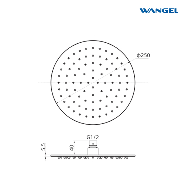 Durable High Quality Elegant SUS304 Stainless Steel Optional Size Customized Color Circular 5.5mm Shower Head - 图片 5