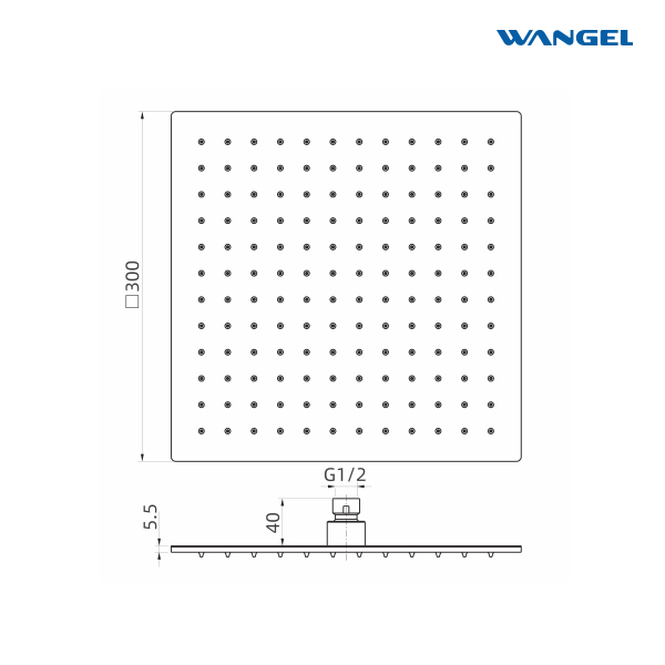 Durable High Quality Elegant SUS304 Stainless Steel Optional Size Customized Color Square 5.5mm Shower Head - 图片 5