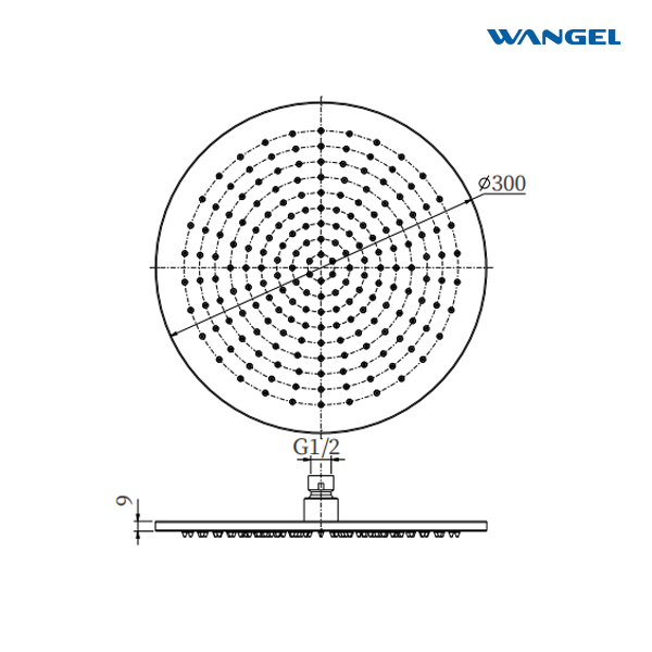 High Quality Practical Modern Style Design SUS304 Stainless Steel Optional Size Circular 9mm Shower Head - 图片 5