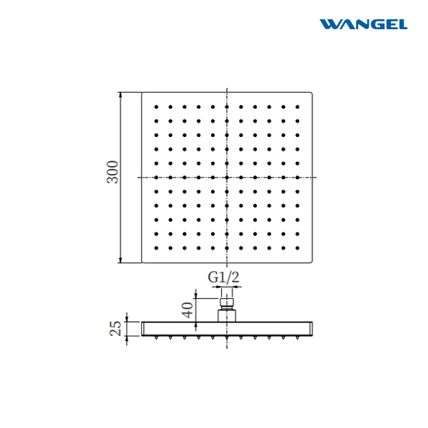 Luxury Hign Quality Elegant Modern Style Design SUS304 Stainless Steel Optional Size Square 25mm Shower Head - 图片 5