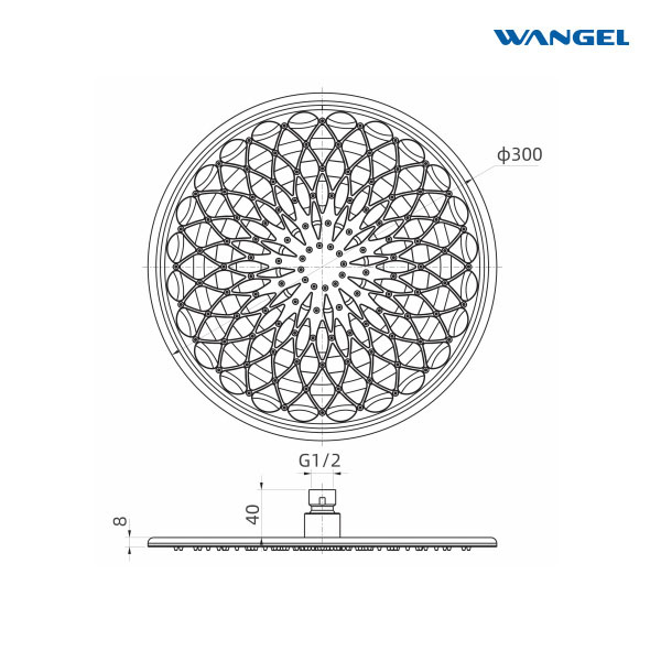 Luxury High Quality Elegant Modern Style Design Optional Size Customized Color Circular Patterned Shower Head - 图片 5