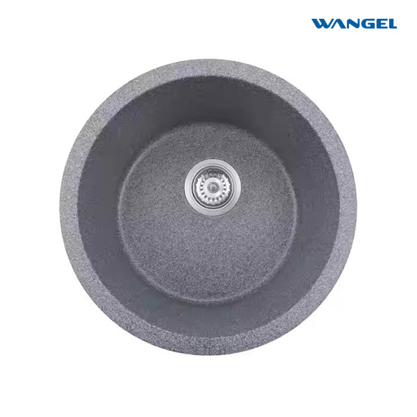 Quartz Stone Sink Round Black Round Sink Kitchen Granite Sink Small Round Basin High Hardness Long Service Life - 图片 4