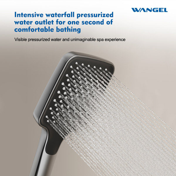High Quality Modern Style Design Space Aluminum Four Function Button Main Body Space Aluminum High Temperature Corrosion Rust Resistant Shower Set - 图片 4