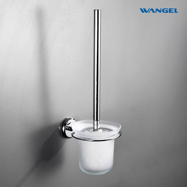 Toilet Brush With Stainless Steel Handle Ceramic Holder for Bathroom Cleaning - 图片 3