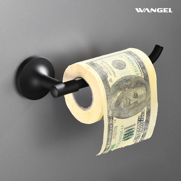 Wall Mount Matte Black Toilet Paper Holder Tissue Paper Dispenser - 图片 4