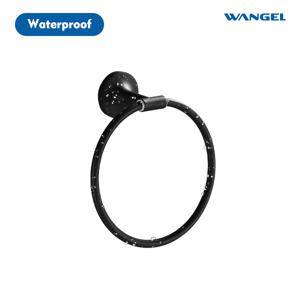 Matte Black Towel Ring Hand Towel Holder Towel Hanger Ring for Bathroom Wall - 图片 2