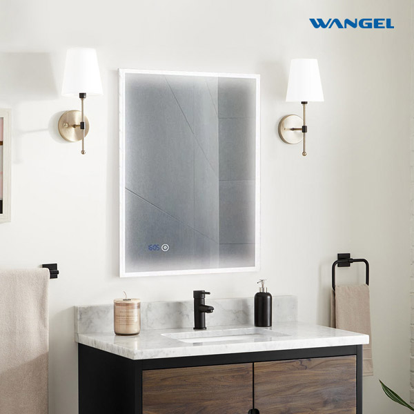 High Quality Modern Style Design Bathroom Touch Sensor Digital Clock Ambient Lighted Mirror - 图片 5