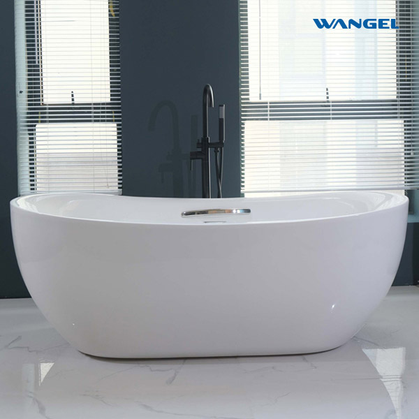 Acrylic freestanding hotel B&B villa project adult oval large space bathtub - 图片 4