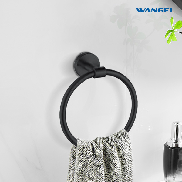 Bathroom accessories matte black circular towel ring - 图片 5