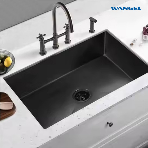 Quartz Single Bowl Kitchen Sink, Undermount Granite Composite Matte Black Kitchen Workstation Sinks - 图片 4