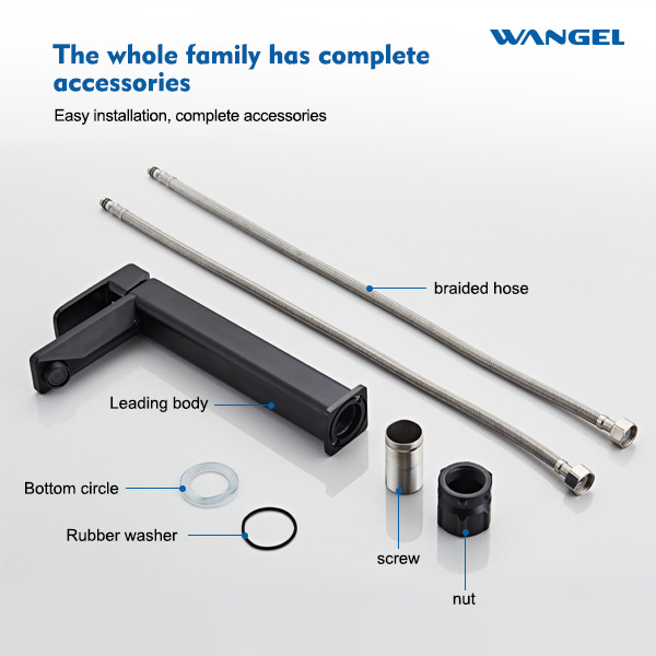 Matte Black Modern Style Design Hot And Cold Dual Control Space Aluminum Countertop-Mounted Installation Basin Faucet - 图片 5