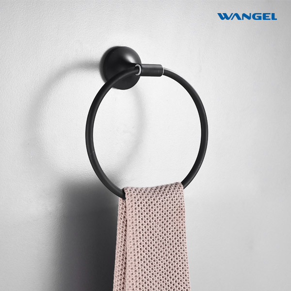Matte Black Towel Ring Hand Towel Holder Towel Hanger Ring for Bathroom Wall - 图片 6