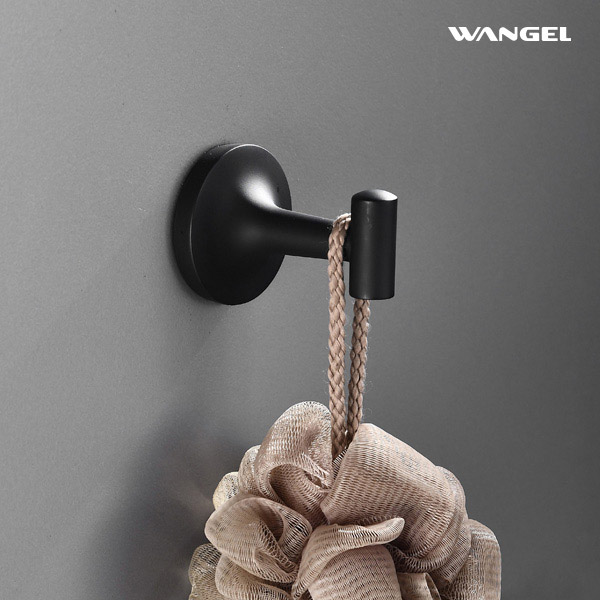 Wall Mounted Matte Black Robe Hook Single Hook Wall Hanger - 图片 5