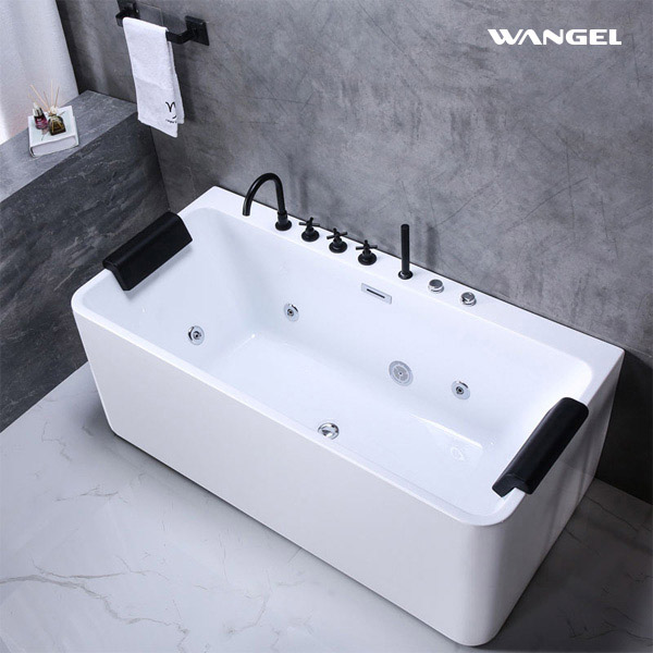 Acrylic independent seamless docking hotel project clubhouse parent-child five-piece faucet surfing massage bathtub - 图片 5