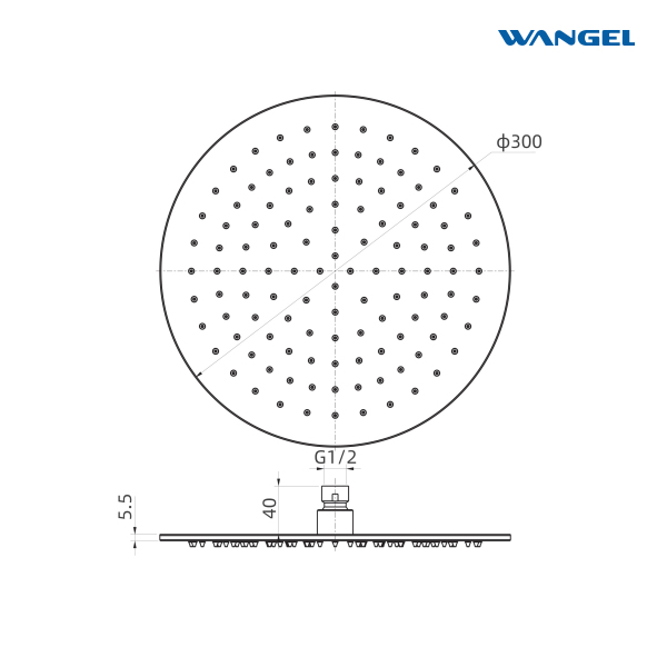 Durable High Quality Elegant SUS304 Stainless Steel Optional Size Customized Color Circular 5.5mm Shower Head - 图片 7
