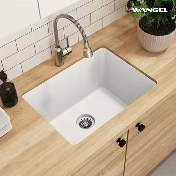 Quartz Single Bowl Kitchen Sink, Undermount Granite Composite Matte Black Kitchen Workstation Sinks - 图片 5
