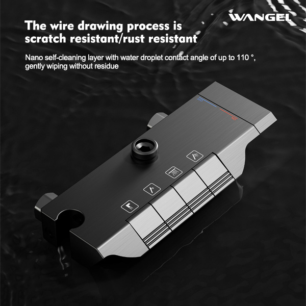 High Quality Durable Modern Style Design Button Type Main Valve Core Space Aluminum High Temperature Corrosion Rust Resistant Shower Set - 图片 6