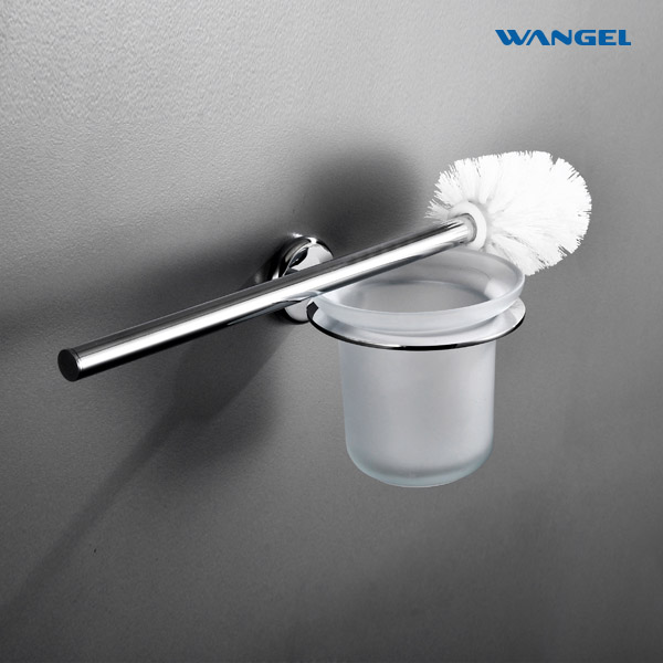 Toilet Brush With Stainless Steel Handle Ceramic Holder for Bathroom Cleaning - 图片 4