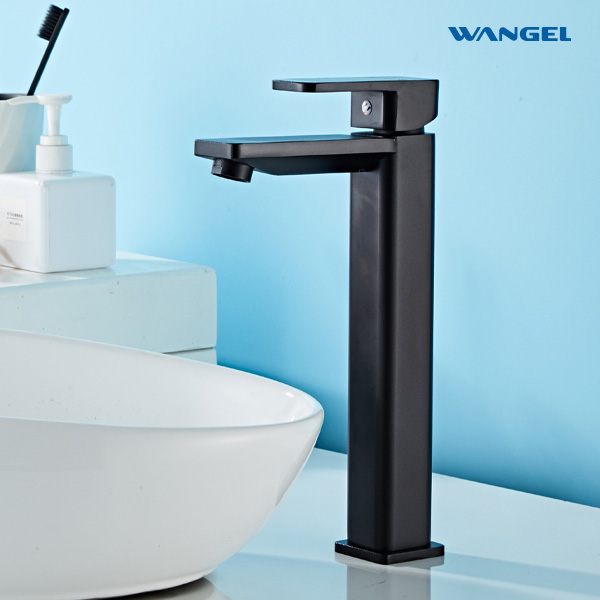Matte Black Modern Style Design Hot And Cold Dual Control Space Aluminum Countertop-Mounted Installation Basin Faucet - 图片 6