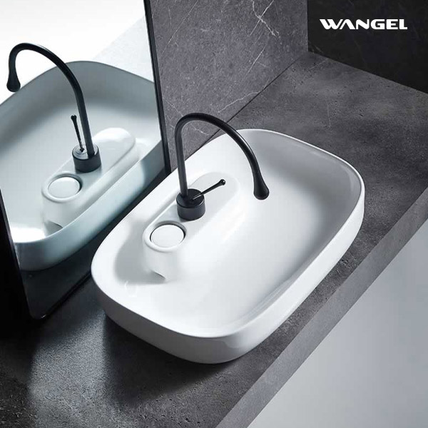 Cabinet Countertop Bathroom Ceramic Hand Wash Basin Hidden Drainer Sink - 图片 4