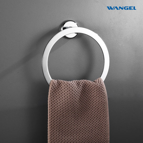 Round Towel Ring Brass Bath Hardware Chrome Bedroom Bathroom Accessories - 图片 5